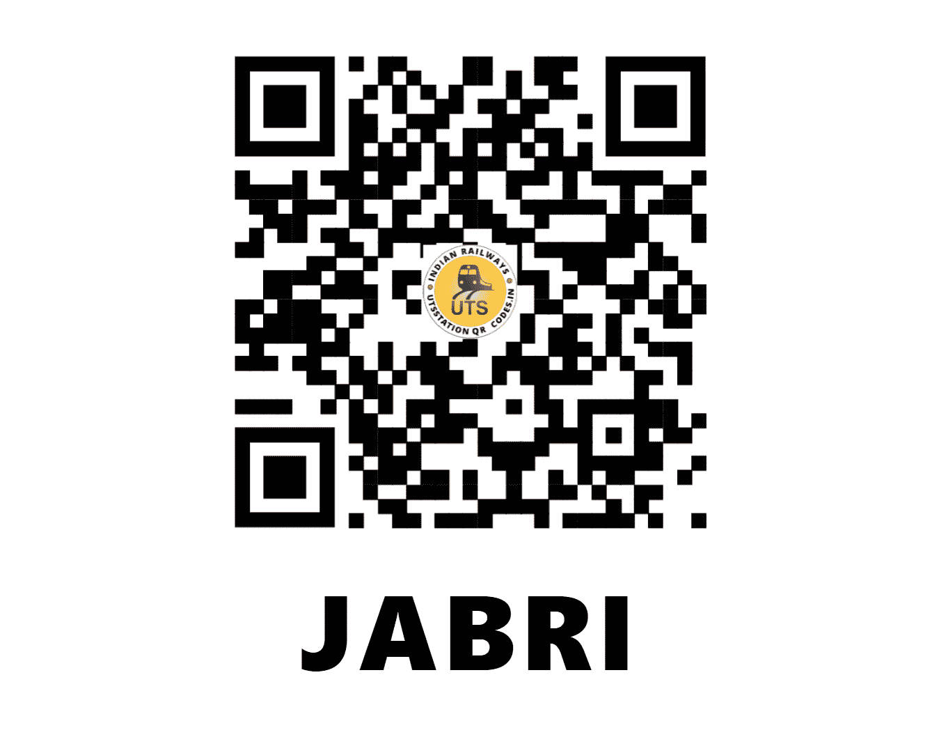 UTS QR Code for JABRI - JBX - WR (MADHYA PRADESH)